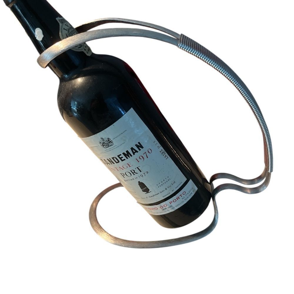 Napier Mid Century Modern Brushed Silver Bottle Holder Wine Lover Must Have !
